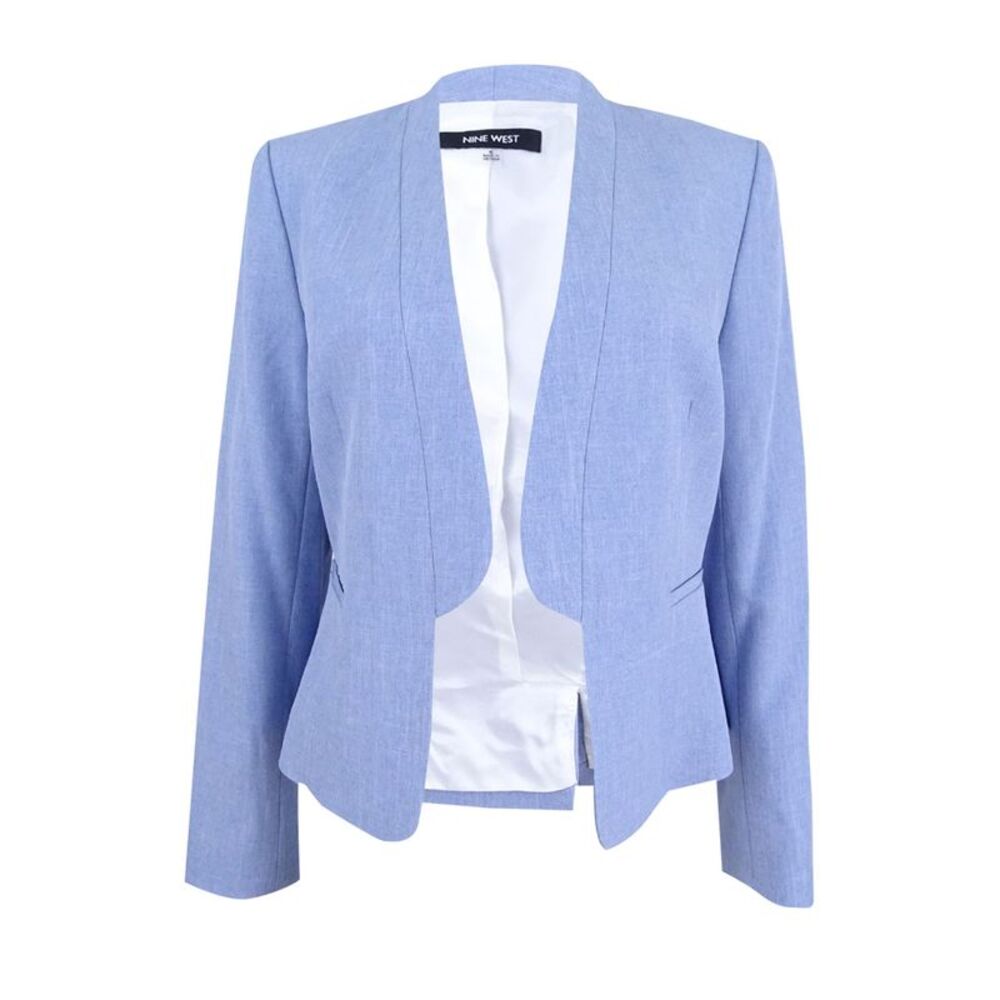 Nine West Women's Plus Size Band-Lapel Blazer - Breeze - Picture 1 of 2